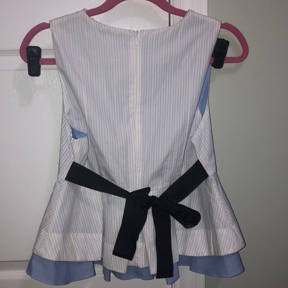 Blue and white stripe peplum blouse - Picture 2 of 3